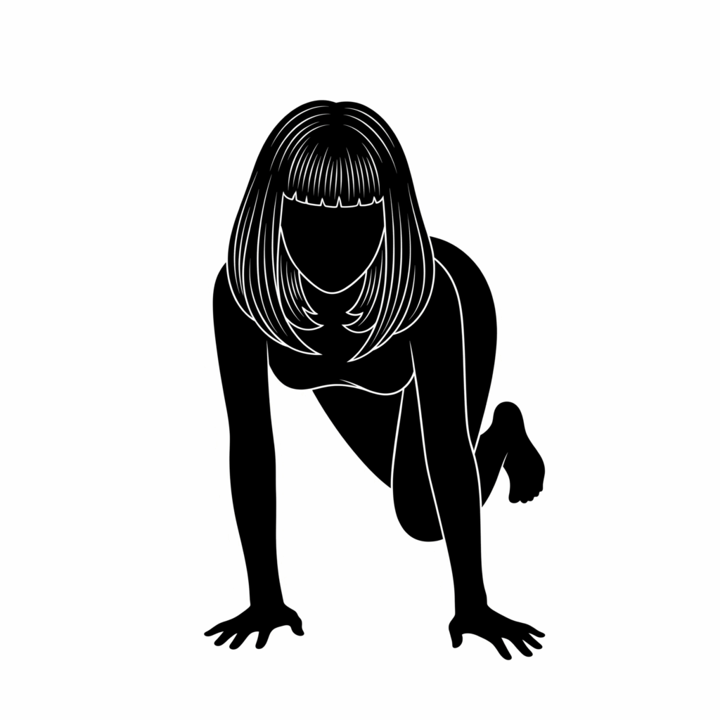 woman crawling towards