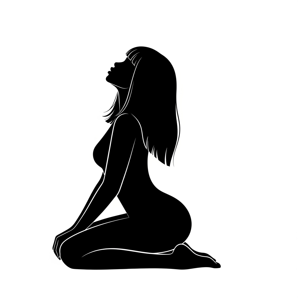 Woman kneeling in submission